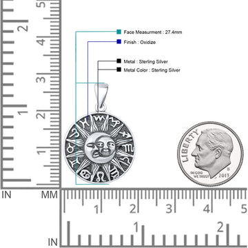 Sun, Moon & Zodiacs Pendant